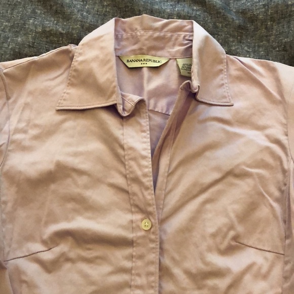 Banana Republic Button Down Shirt Blouse Lavender 3/4 Sleeve Size XS Womens - Picture 2 of 6